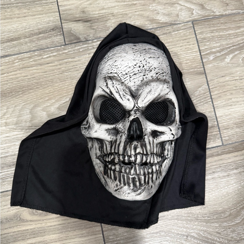 Black and Gray Skull Face Mask